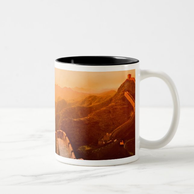 Panoramisk vy av kinesiska muren, Kina Två-Tonad Mugg (Höger)