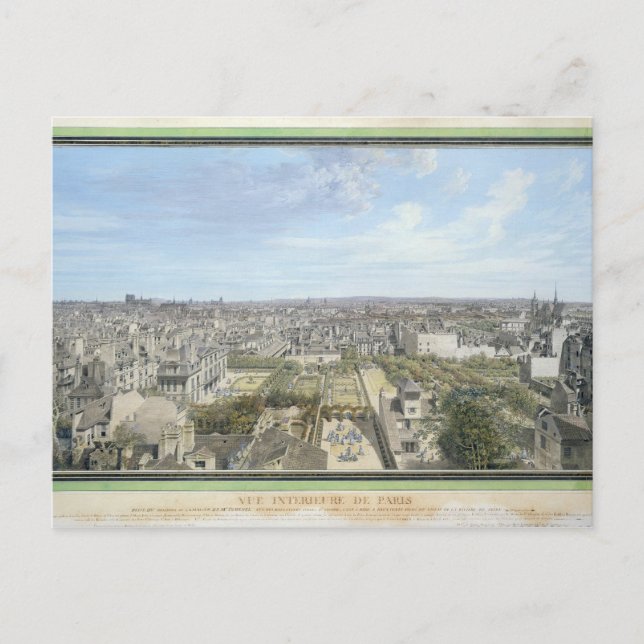 Panoramisk vy av Paris mot norr, 1786 Vykort (Framsida)