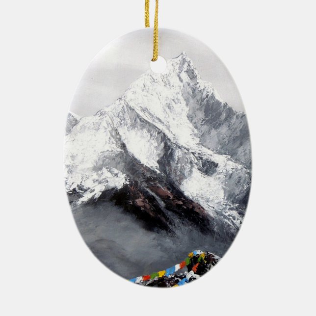 Panoramisk vy av vartenda berget julgransprydnad keramik (Baksidan)