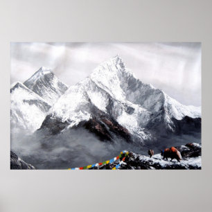 Panoramisk vy av vartenda berget poster