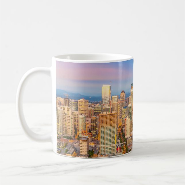 Panoramisk vy i Seattle Skyline Kaffemugg (Vänster)