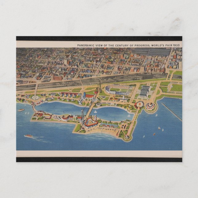 Panoramisk vy över Chicago Illinois World Fair 193 Vykort (Framsida)