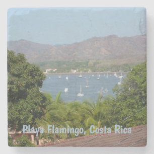 Panoramisk vy över Flamingo Beach, Costa Rica Stenunderlägg