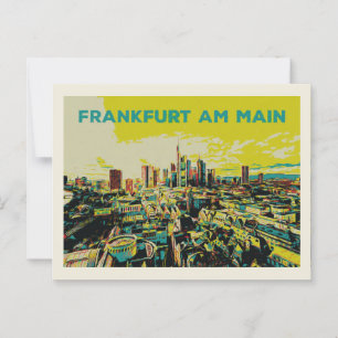 Panoramisk vy över Frankfurt Illustration Vykort