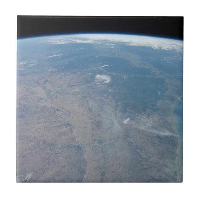 Panoramiska Texas och Mexikanska Bukt Kakelplatta (Framsidan)