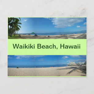 Panoramiska vyer av Waikiki Beach Hawaii Vykort