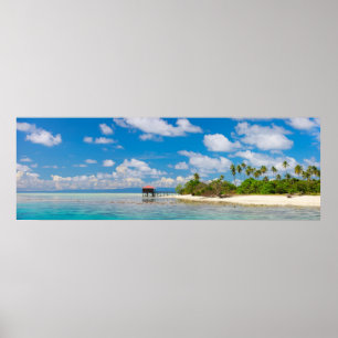 Panoramiskt sjölandskap poster