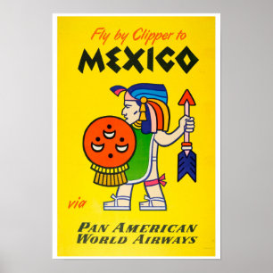 Panorera Amerika flygbolag Mexico Poster