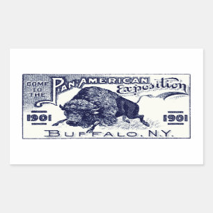 Panorera-Amerikan Expo 1901 Rektangulärt Klistermärke