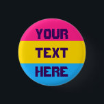 Panorera prideflagga knapp<br><div class="desc">Visa att av ditt panorera pride med detta som lite sätta en klocka på knäppas! Skräddarsy textstilsorten, storleksanpassa och färga för att matcha dig eller dina organisationerbehov</div>