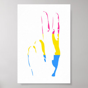 panorerar pridefredsteckenet poster