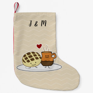 Panorerar sött bröd hoad choklad liten julstrumpa