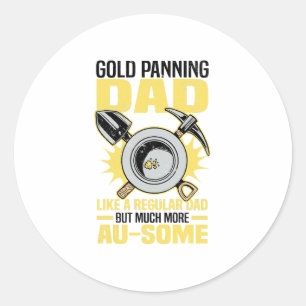 Panorering för guld runt klistermärke