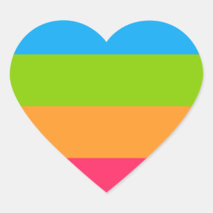 Panoromantiskt Pride Flagga Hjärtformat Klistermärke