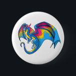 PanPridet Dragon Knapp<br><div class="desc">En drakonvän i färg på ett pride flagga</div>