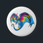 PanPridet Dragon Knapp<br><div class="desc">En drakonvän i färg på ett pride flagga</div>