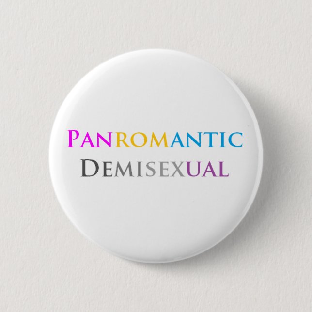 Panromantic Demisexual Knapp (Framsida)