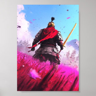 Pansarbestyckad krigare med röd halsduk poster