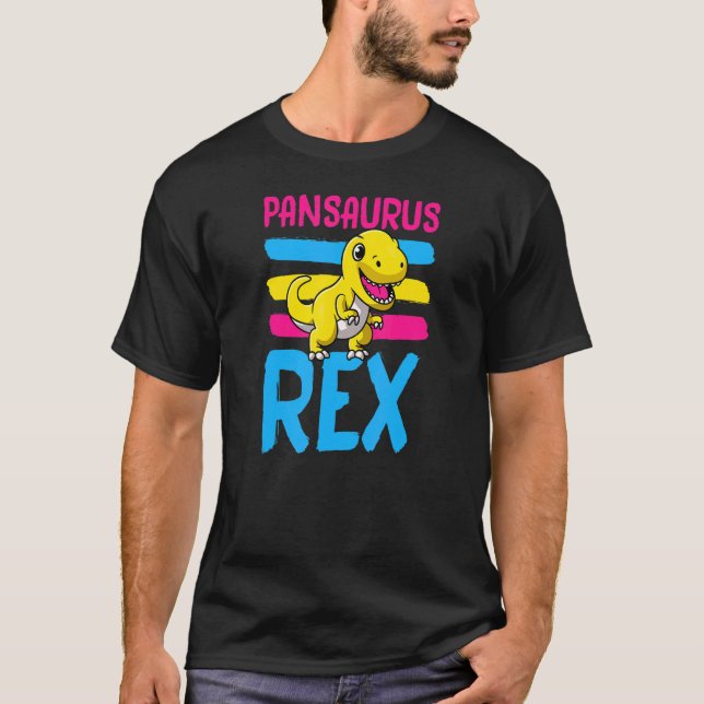 Pansaurus Rex Pansexual Rex Dinosaur Pan Pride S T Shirt (Framsida)