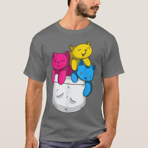 Panseual Pride Funny Kawaii Kattunge Pocket Pride T Shirt