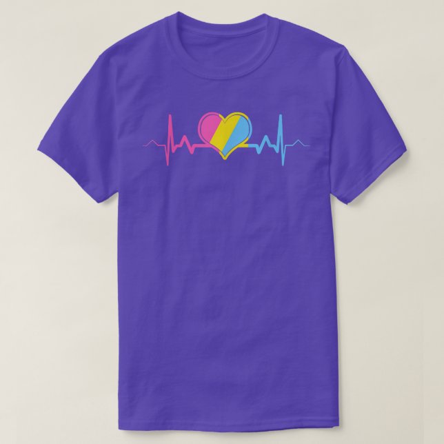 Panseual Pride Heart LGBT Månad 2022 Pan Flagga He T Shirt (Design framsida)