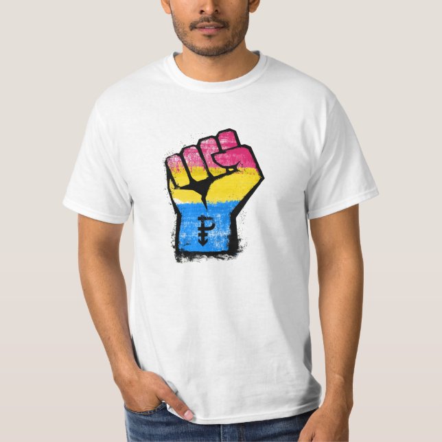 Pansexsuell protestnäve t shirt (Framsida)