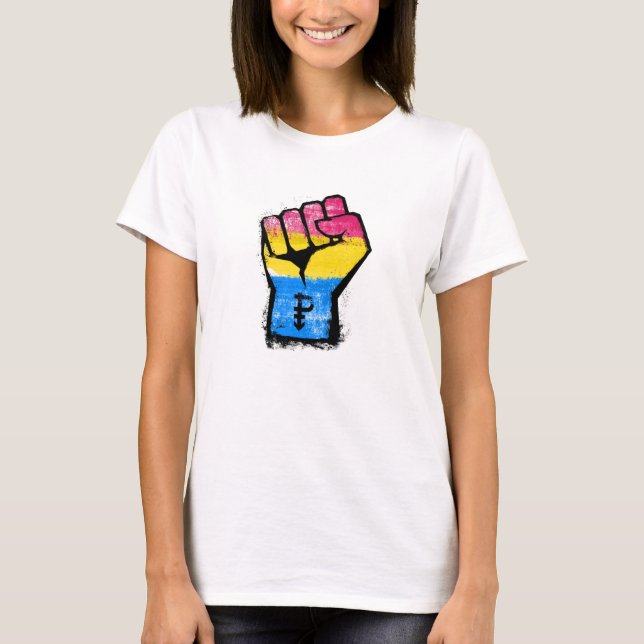 Pansexsuell protestnäve t shirt (Framsida)