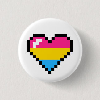 Pansexual 8-Bet Retro pridehjärta Knapp