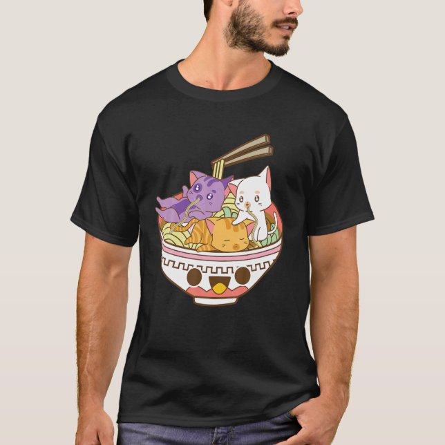 Pansexual Anime Ramen Tee japansk Cats Ramen Nood (Framsida)