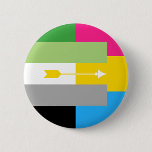 Pansexual Aromantic klämmer fast Knapp