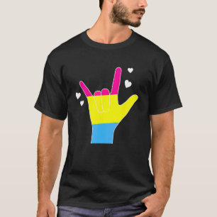 Pansexual Asly Döv Pan Pride Sign Language T Shirt