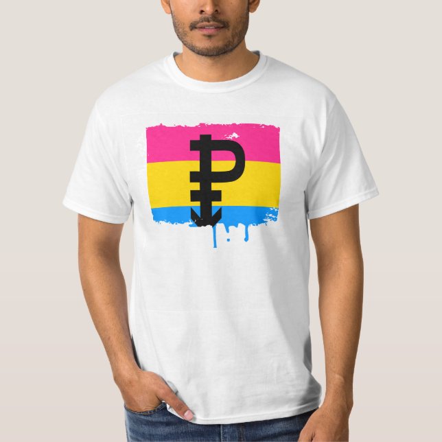 PANSEXUAL DESIGN FÖR PRIDEFLAGGARANDAR TEE SHIRT (Framsida)