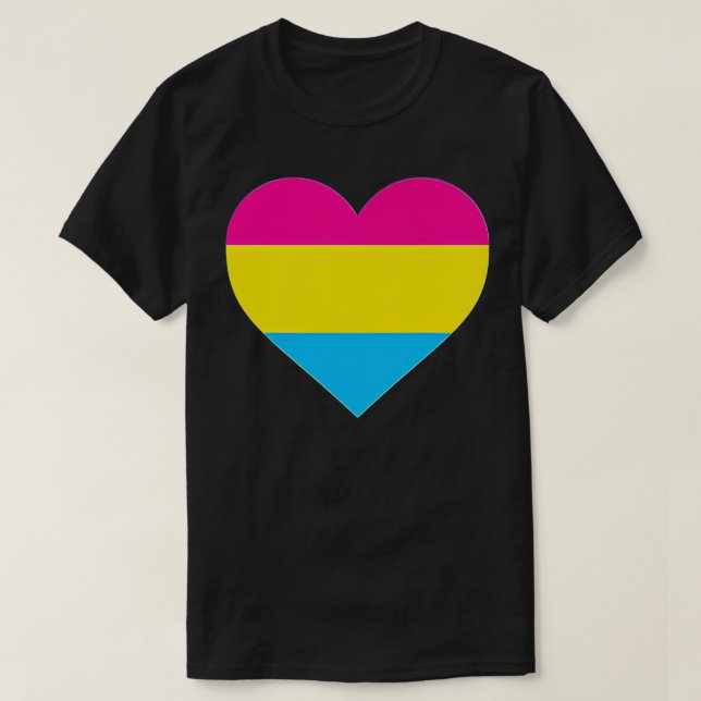 Pansexual Flag  LGB Love Heart Pocket Print  T Shirt (Design framsida)