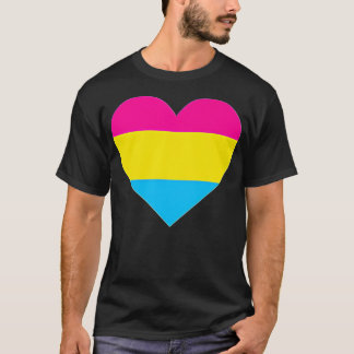 Pansexual Flag  LGB Love Heart Pocket Print  T Shirt