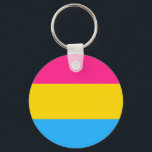 Pansexual Flagga Button Keychain Nyckelring<br><div class="desc">Pansexual Flagga Button Keychain by PikesPeakMarket</div>