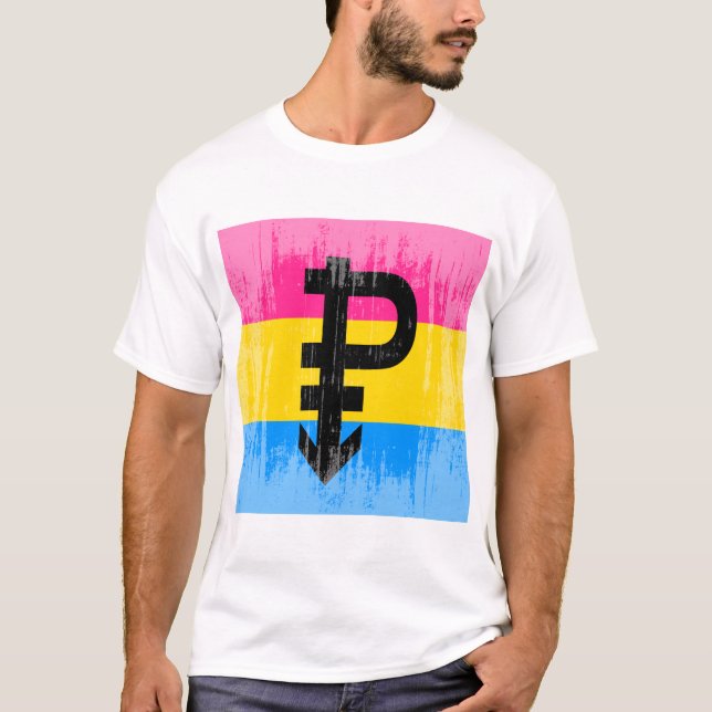 Pansexual flagga för vintage tee (Framsida)