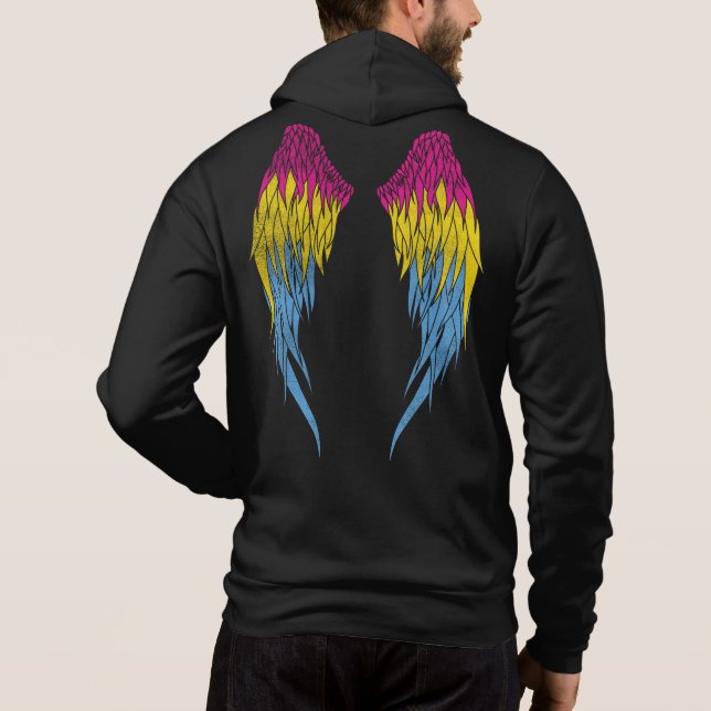 Pansexual Flagga - Halo - Vingar T Shirt (Baksida)