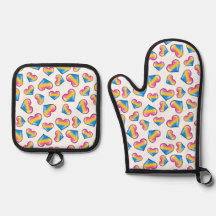 Pansexual Flagga Hearts - Vit