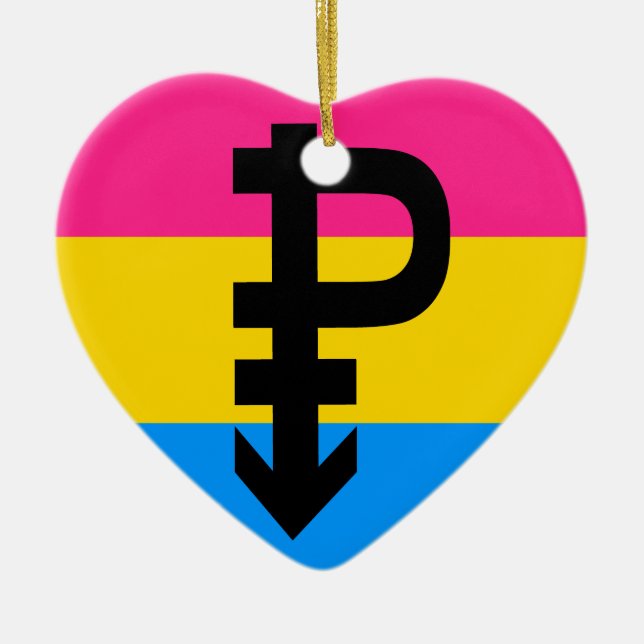 Pansexual flagga julgransprydnad keramik (Framsidan)