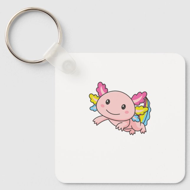 Pansexual Flagga June Pride Lgbtq Axolotl Nyckelring (Framsida)