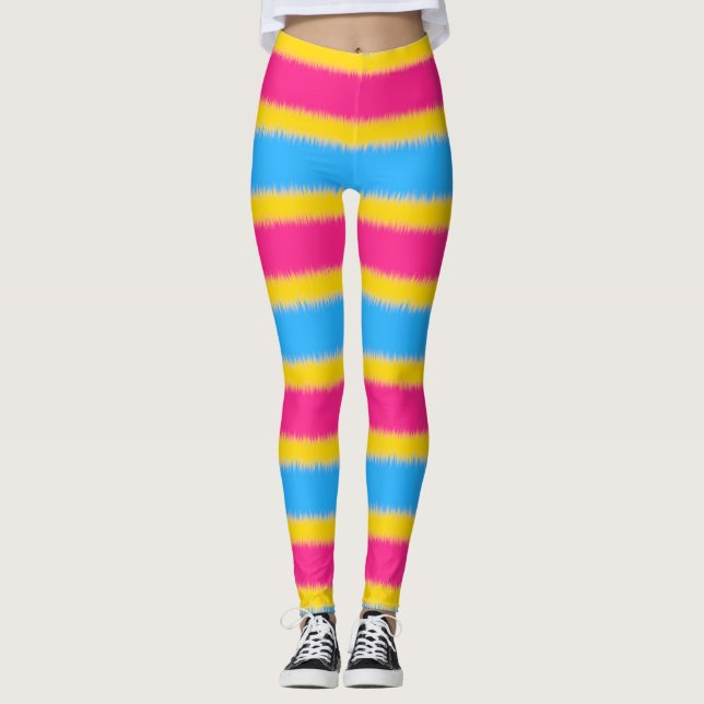 Pansexual Flagga Narrow Rand Leggings (Framsida)