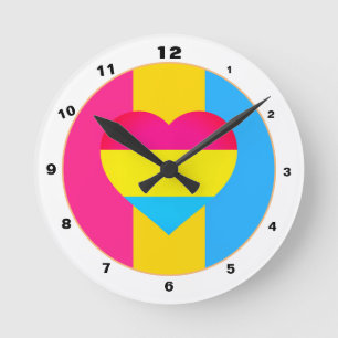 Pansexual Flagga & Pride community /gender flagga Rund Klocka