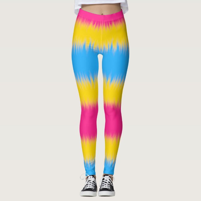 Pansexual Flagga Wide Rand Leggings (Framsida)
