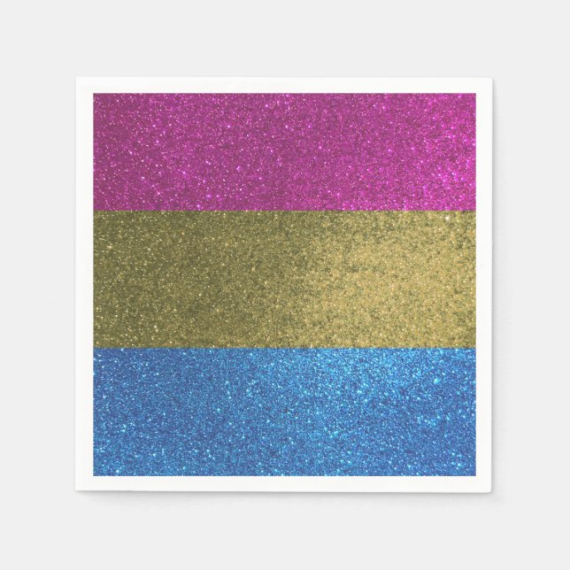 Pansexual Gay pride Flagga Färg Glitter Party Pappersservett (Framsidan)