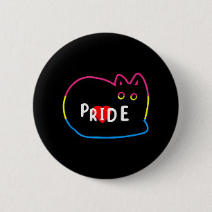 Pansexual Gay pride Rainbow Cat Kitten Älskare HGB Knapp