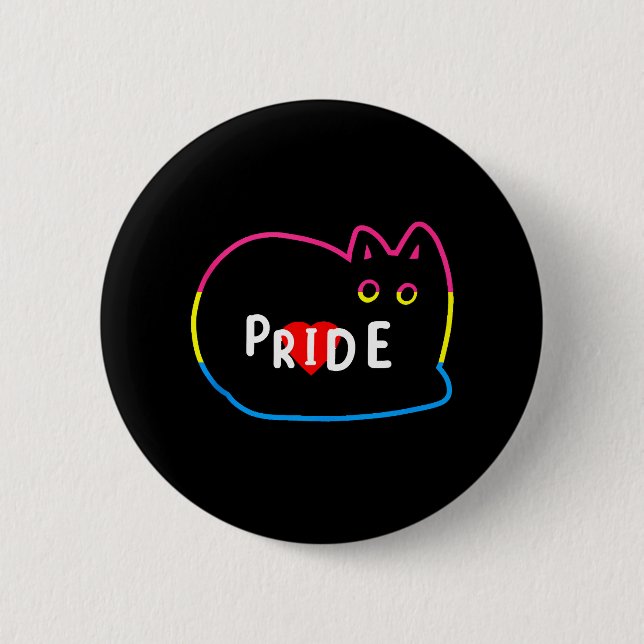 Pansexual Gay pride Rainbow Cat Kitten Älskare HGB Knapp (Framsida)