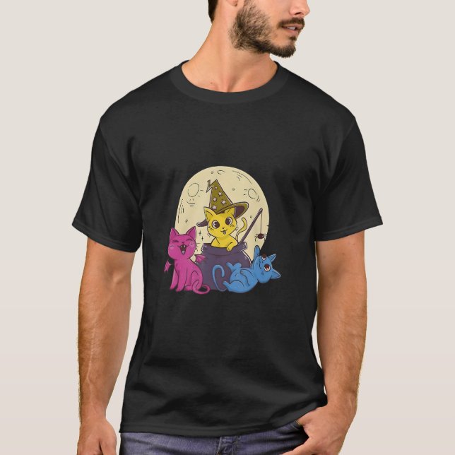 Pansexual Halloween Cat Costume Witch Kattunge LGB T Shirt (Framsida)