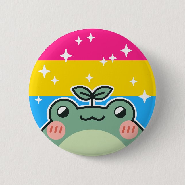 Pansexual HBT-Pride Flagga Frog Button Knapp (Framsida)