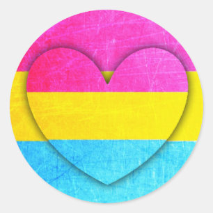 Pansexual Heart Stickers Runt Klistermärke