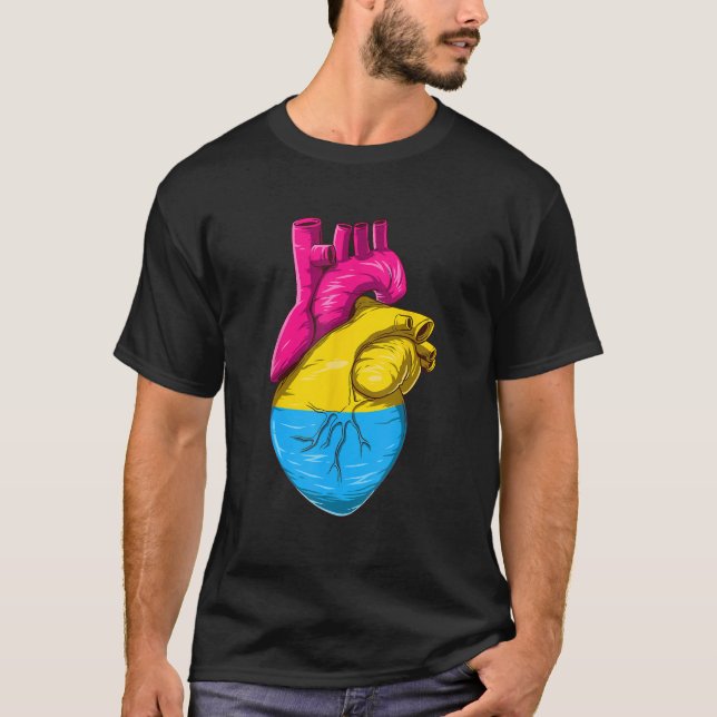 Pansexual Heart T Shirt (Framsida)
